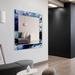 White Monaco Upscale Oversized 4" Framed Full Length Statement Mirror Floor/Wall Art in Blue | 72 H x 30 W x 0.75 D in | Wayfair WM01010_72x30