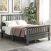 56" Wood Platform Bed with Headboard and Footboard, Full (Grey)