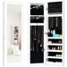 Full-Length Mirror Jewelry Armoire Cabinet for Door and Wall Mounting - 12" x 3.5" x 42" (W x D x H)