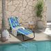 Gymax 2PCS 5-Position Lounge Chair Adjustable Beach Chaise w/ Face