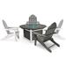 Vail 48" Two-Tone Fire Pit Table, Round Top with Four Balboa Chairs