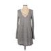 Chloe & Katie Casual Dress - Sweater Dress: Gray Marled Dresses - Women's Size Medium