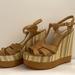 Ralph Lauren Shoes | Lauren Ralph Lauren Platform Leather Sandals Like New Size 11 B | Color: Cream/Tan | Size: 11