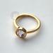 Coach Jewelry | Nwot Coach Gold Stacking Ring With Crystal Solitaire - Prototype / Sample | Color: Gold/White | Size: 6.75
