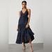 Anthropologie Dresses | Anthropologie X Maeve Deep V-Neck Maxi Dress | Color: Blue | Size: Xs