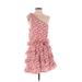 Shein Casual Dress - Mini Plunge Sleeveless: Pink Floral Dresses - Women's Size 5