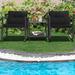 Winston Porter Ehrenberg 3 Piece Rattan Seating Group w/ Cushions Synthetic Wicker/All - Weather Wicker/Wicker/Rattan in Black | Outdoor Furniture | Wayfair