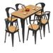 Williston Forge Modern Outdoor Dining Room Outdoor Outdoor Balcony Patio Table & Chair Combination_6 in Black/Brown | 55.11 W x 27.55 D in | Wayfair