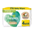 Pampers Harmonie Coco Baby Wipes Plastic Free 4 Packs = 176 Wipes