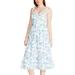 Steve Madden Women's Sophia Rose Dress (Size 6) Faded Blue, Rayon