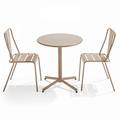 Ensemble table ronde et 2 chaises de jardin bistrot en métal taupe - Palavas - Taupe
