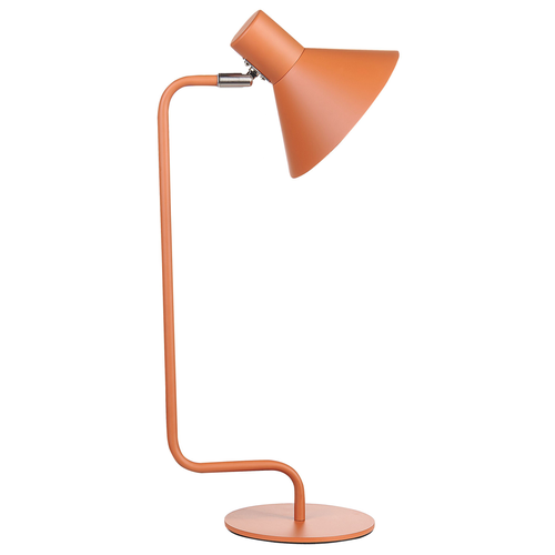 Tischlampe Orange Eisen 51 cm Rund Matt mit Kabel Schalter Modern Nachttischlampe für Schlafzimmer Schreibtischlampe für Büro