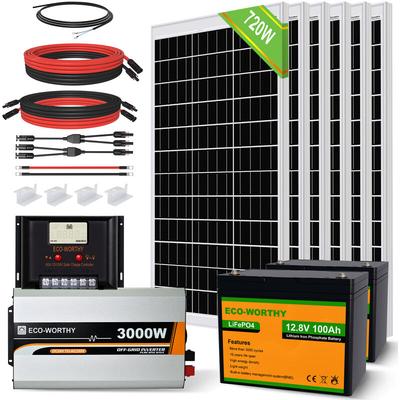 3kWh Solarsystem 720W 24V mit Solar Wechselrichter und Batterie netzunabhängig für Wohnmobil: 6 Image