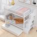 Solid Wood Twin over Twin Bunk Bed with Trundle, 4 Storage Shelves