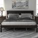 Rustic Style Platform Bed Frame with Headboard&Wood Slat Support, Queen