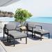 Stylish 5-Piece Aluminum Alloy Patio Sofa Set with Coffee Table