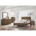 Oak Queen Bed w/ Rectangular Headboard, Low Footboard & Tapered Legs