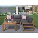 3-Piece Outdoor Patio Acacia Wood Sectional Sofa Set