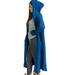 Wendunide Deals 2023 Cardigan Sweaters for Women Jackets for Women Cardigan for Women Women Casual Winter Solid Knitted Loose Hooded Long Cardigan Sweater Pocket Coat Womens Cardigan Blue Xxl