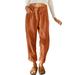 iOPQO Joggers for Women Corduroy Pants Women shorts for Women Corduroy Pockets Cropped Straight Leg Pants Elegant Casual Trousers Women s Casual Pants Sweat Pants Bell Bottom Jeans Orange Pants XL