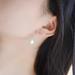 Naierhg 1 Pair Stud Earring Dangle Hook Durable Jewelry Gift Fake Pearl Dangle Hook Stud Earring Jewelry Accessories
