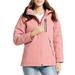 Dtydtpe Clearance Sales Shacket Jacket Women 3 Area Heating Jackets Soild Color with Detachable Hat Charging Heating Jackets Windproof and Hiking Coat Womens Long Sleeve Tops Winter Coats for Women