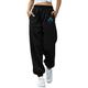 iOPQO Joggers for Women Sweatpants Women womens fall 2022 Womens Trousers Mid Waist Black Prints Long Pants Loose Casual Work Office Trousers Sweat Pants Bell Bottom Jeans Blue Pants S