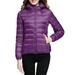 Dtydtpe 2024 Clearance Sales Women s Packable Down Jacket Lightweight Puffer Jacket Hooded Winter Coat Purple Xl