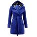 Dtydtpe 2024 Clearance Sales Winter Coats for Women Warm Winter Hooded Long Sections Coat Belt Double Jacket Plus Size Tops for Women