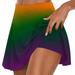 Women s Tennis Skirts Colorful Casual Stretchy Flared Pleated Mini Skater Skirt with Shorts Athletic Golf Skorts