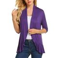 iOPQO Cardigan For Women Cardigan Sweaters For Women Womens Beach Kimono Cover Up Sheer Chiffon Cover Ups Casual Loose Open Front Cardigan Tops Coats For Women Womens Fall Tops Purple XXL