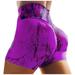 SMihono Women Basic Slip Bike Shorts Compression Slim Fitness Workout Leggings Yoga Shorts Pants Stretch Shape Slim Tight Shorts Trendy Shorts for Women 2023 Purple