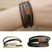 Naierhg Bracelet Simple Adjustable Unisex Multi-layer Braided Faux Leather Bangle for Shopping