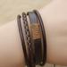 Naierhg Unisex Vintage Retro Multilayer Braided Faux Leather Wristband Bracelet Bangle