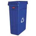 Slim JimÂ® 23 gal. Blue Plastic Recycling Container Each