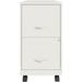 Pemberly Row 18in 2 Drawer Mobile Smart Vertical File Cabinet Pearl White