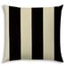 HomeRoots 409401 20 x 20 x 6 in. Black & Ivory Blown Seam Striped Throw Indoor & Outdoor Pillow