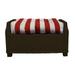 RSH Dcor Indoor Outdoor Single Tufted Ottoman Cushion 22 x 20 Red & White Stripe