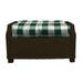 RSH DÃ©cor Indoor Outdoor Single Tufted Ottoman Cushion 21 x 17 Green Buffalo Plaid