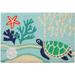 Sea Turtle Starfish & Coral Jellybean Accent Washable Rug 20 x 30 JB-JB176