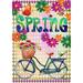 Toland Home Garden Floral Spring Bike Flower Spring Flag Double Sided 12x18 Inch
