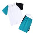 KI-8jcuD Summer Outfits 2 Piece Toddler Girls Button Short Toddler Kids Baby Unisex Summer Tshirt Shorts Soft Patchwork Cotton 2Pc Sleepwear Outfits Clothes Boy Girl Matching Outfits Baby Gift Set G