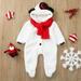 Herrnalise Newborn Baby Boys Girl Winter Snowman Fleece Jumpsuit Hooded Romper Warm Outwear