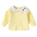 ZIZOCWA Toddler Girl Shirts Shirt Kids Children Toddler Baby Girls Long Sleeve Cute Cartoon Collar Cotton T Shirt Blouse Tops Outfits Clothes Yellow Yellow110
