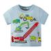 ZIZOCWA Boy T-Shirt Tops Set Thermal Top Toddler Kids Baby Boys Girls Cartoon Cars Summer Short Sleeve Crewneck T Shirts Tops Tee Clothes for Children Sky Blue120