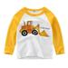 ZIZOCWA Dinosaur Tshirt 2T Olive Shirt Toddler Kids Baby Boys Girls Cars Print Long Sleeve Crewneck T Shirts Tops Tee Clothes for Children Yellow Yellow140