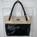 Nine West Bags | Nine West Patten Leather, Black, And Cream Tote | Color: Black/Cream | Size: 16 Inches Wide By 11 Inches High