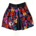 Anthropologie Skirts | Lil Anthropologie Purple, Blue Red Abstract Floral Print Silk Mini Skirt Size 0 | Color: Blue/Red | Size: 0