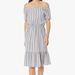 J. Crew Dresses | J Crew Mercantile Off The Shoulder Striped Peasant Dress Size S | Color: Blue/Pink | Size: S