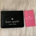 Kate Spade Accessories | Kate Spade Glitter On Embossed Pebble Leather Cardholder In Black | Color: Black/Silver | Size: Os